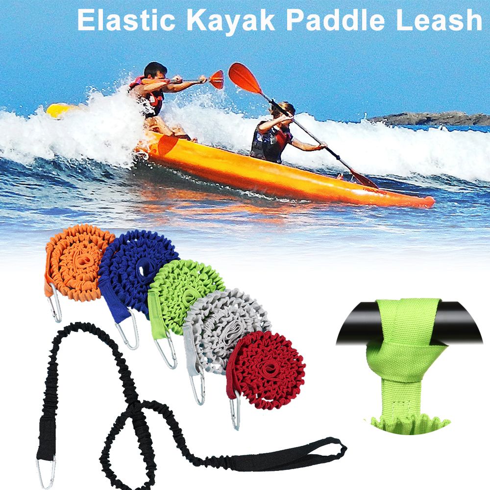 Fishing Kayak Paddle Leash - Laisse élastique réglable pour Kayak, canoë,
