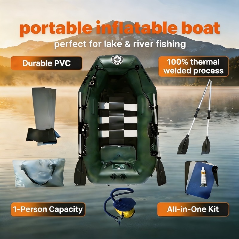 Fishing Kayak Inflatable - Bateau de pêche pour 1 personne,