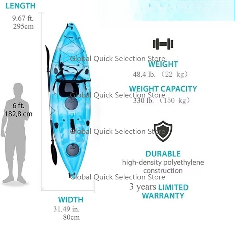 Kayak de pêche en plastique à  - Fishing Kayak Sit In avis et prix